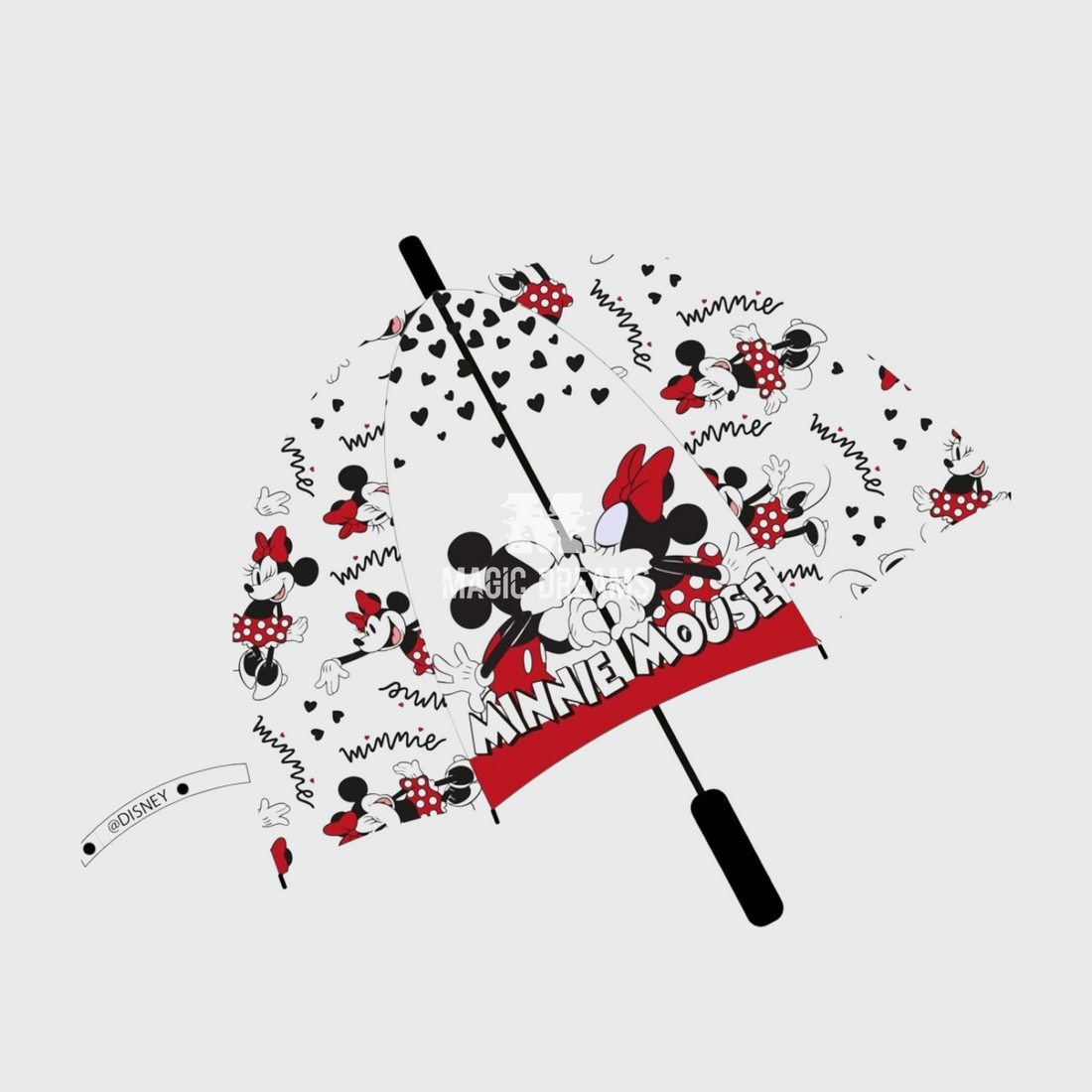 Guarda Chuva Minnie &amp; Mickey Transparente 60cm Adulto