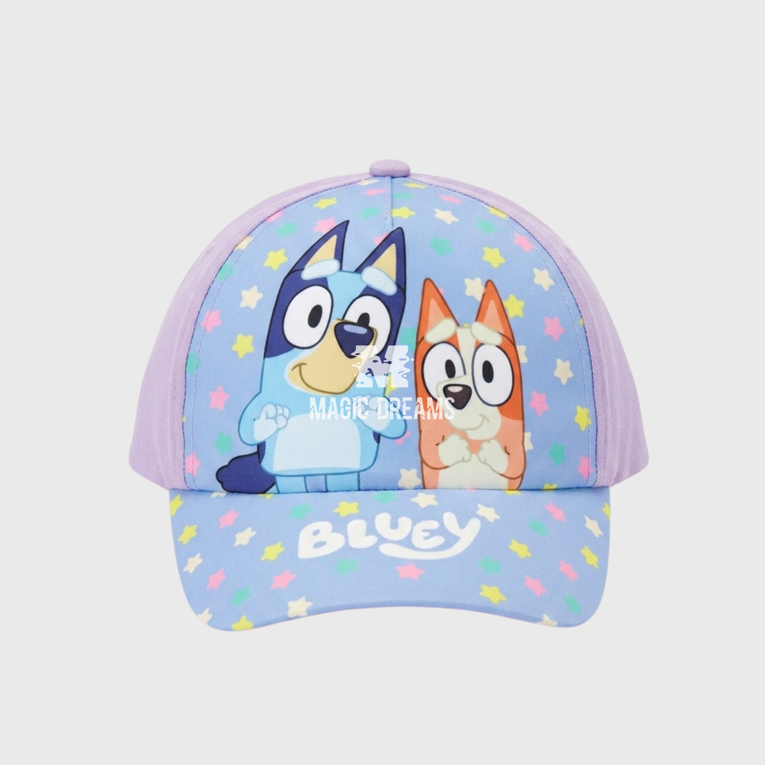 Boné Bluey e Bingo Lilás com Estrelinhas 52/54cm