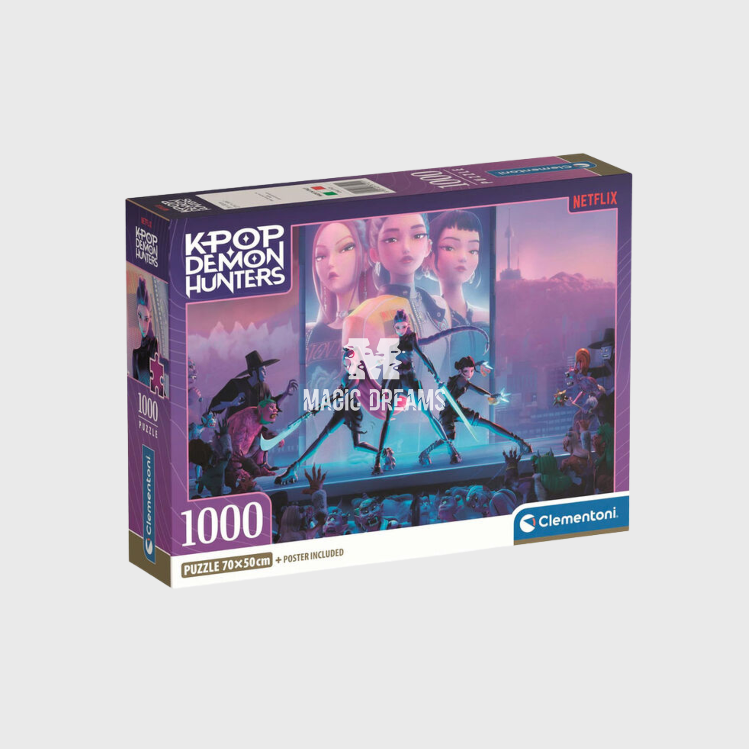 Puzzle 1000 Peças + Poster Incluído Guerreiras K-Pop Demon Hunters