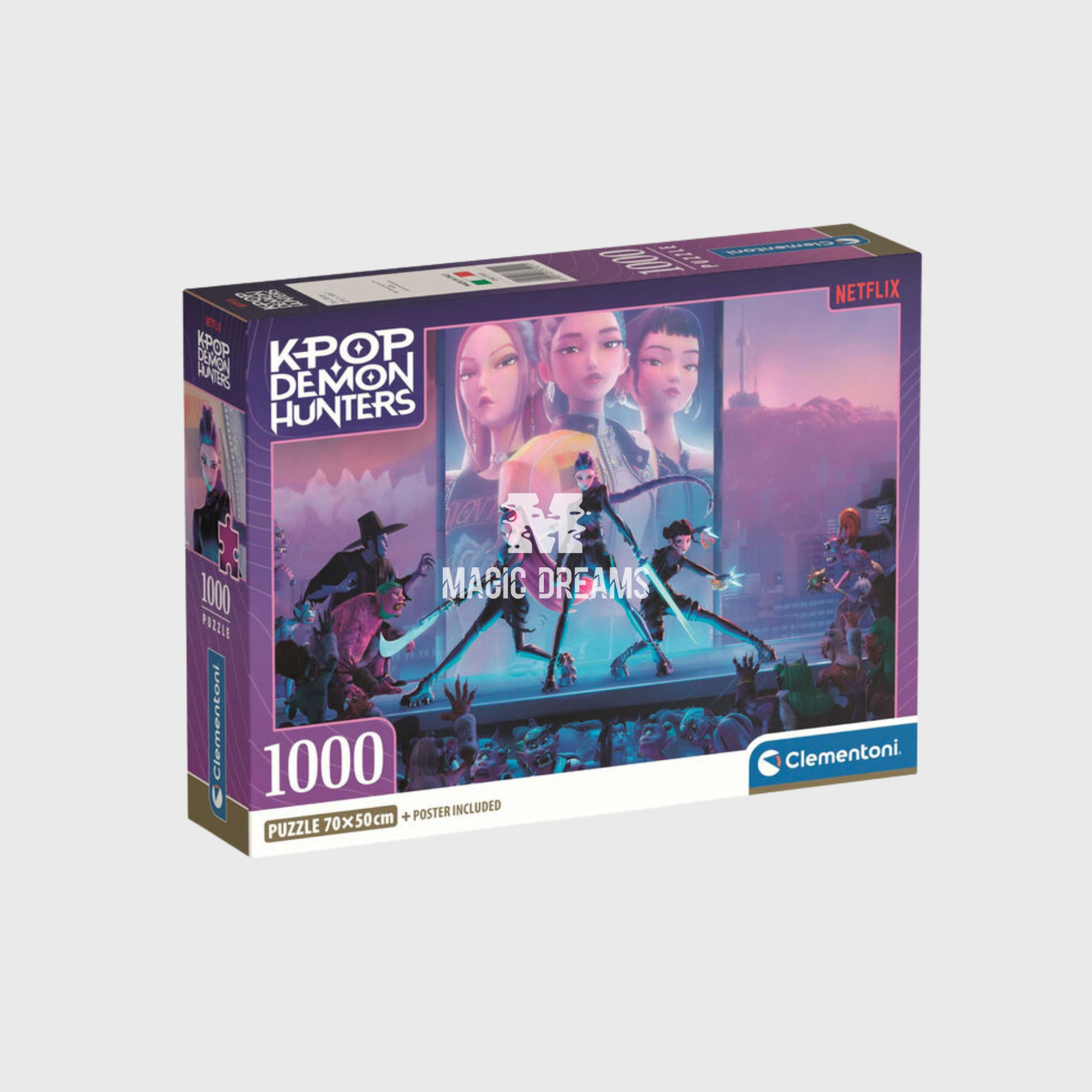 Puzzle 1000 Peças + Poster Incluído Guerreiras K-Pop Demon Hunters