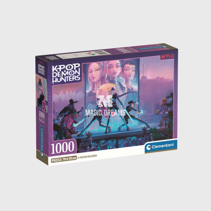 Puzzle 1000 Peças + Poster Incluído Guerreiras K-Pop Demon Hunters