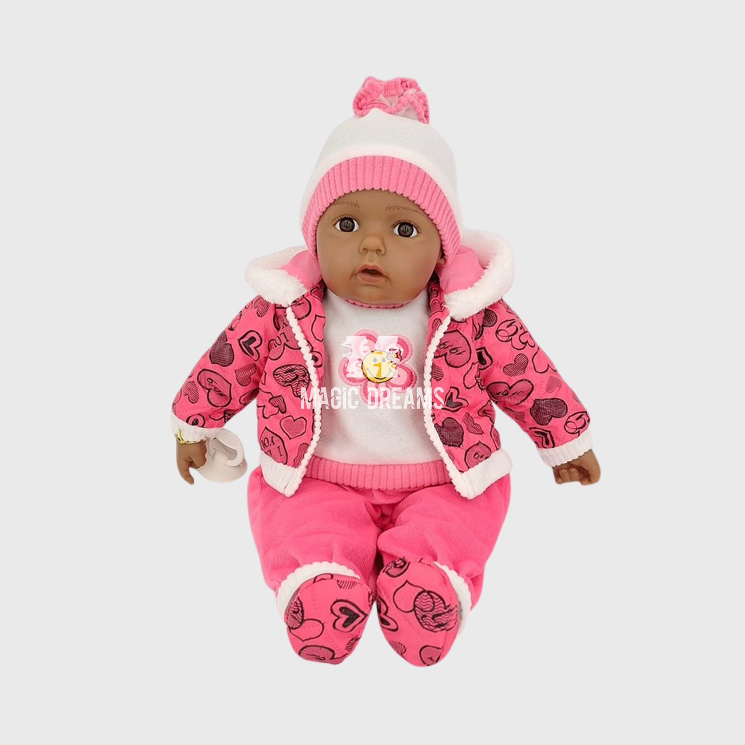 Boneca Bebé Realista Bibi Doll 50cm com Som