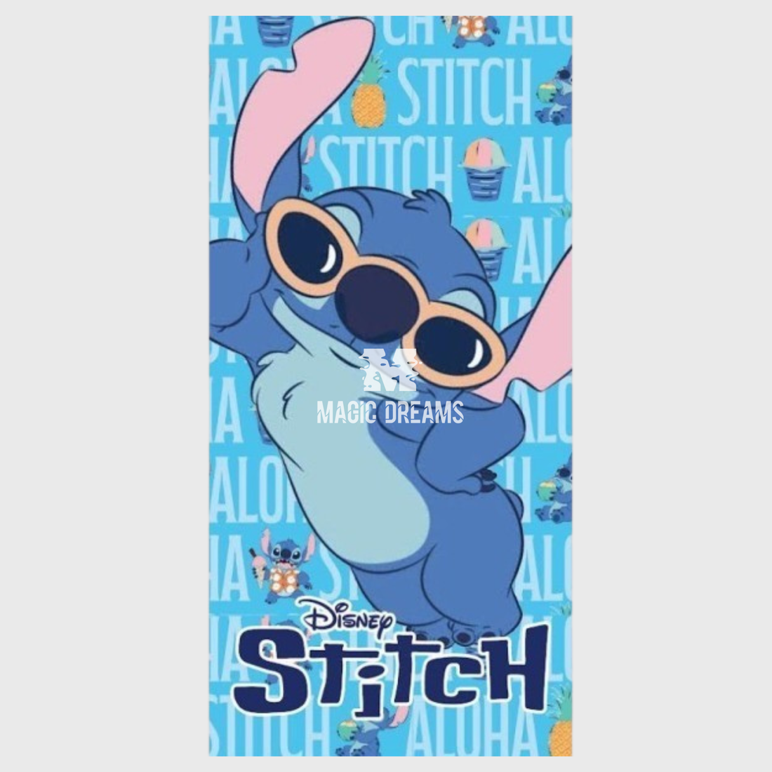 Toalha de Praia Aloha Stitch Microfibra 70x140cm