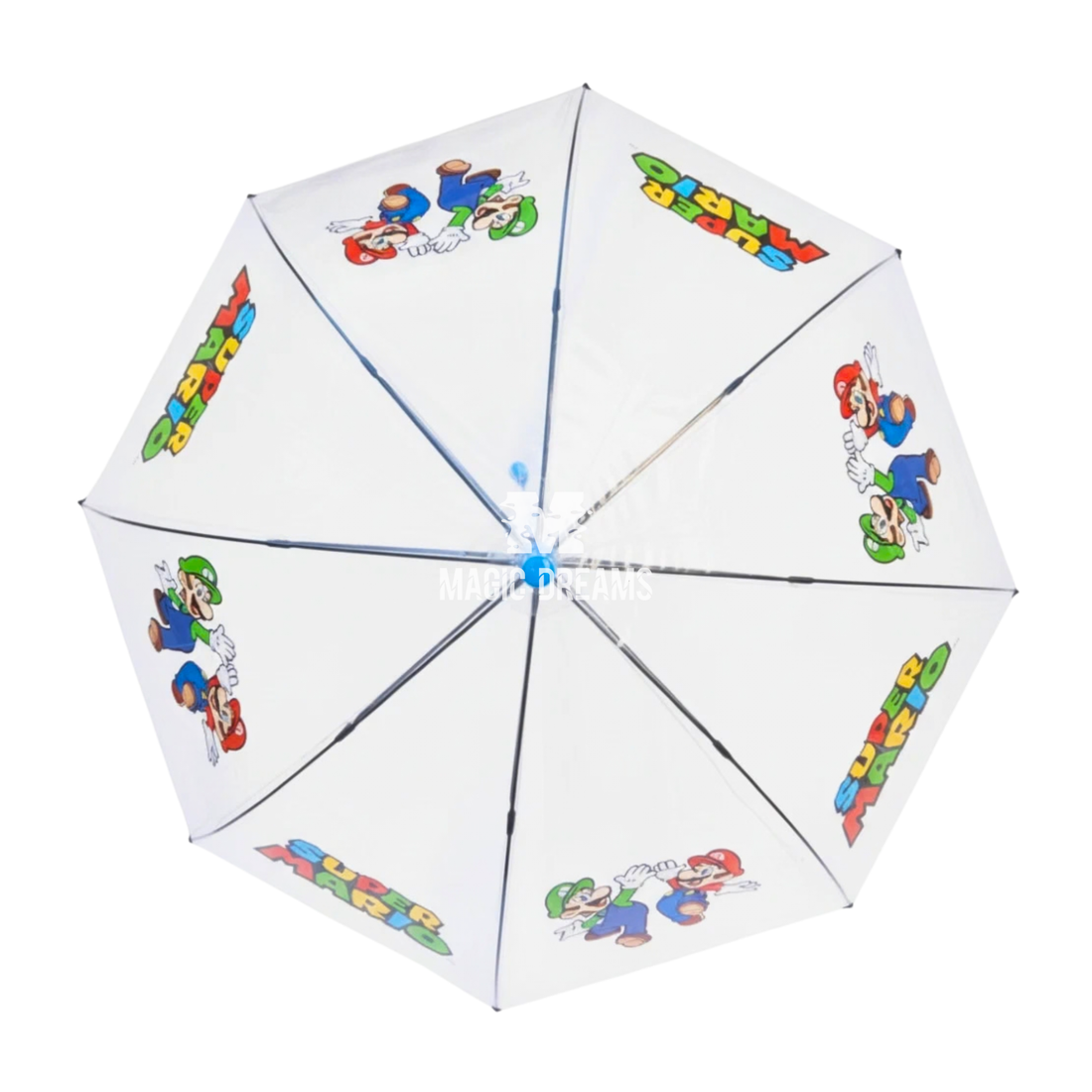 Guarda-Chuva Infantil Automático Transparente Super Mario e Luigi 75cm