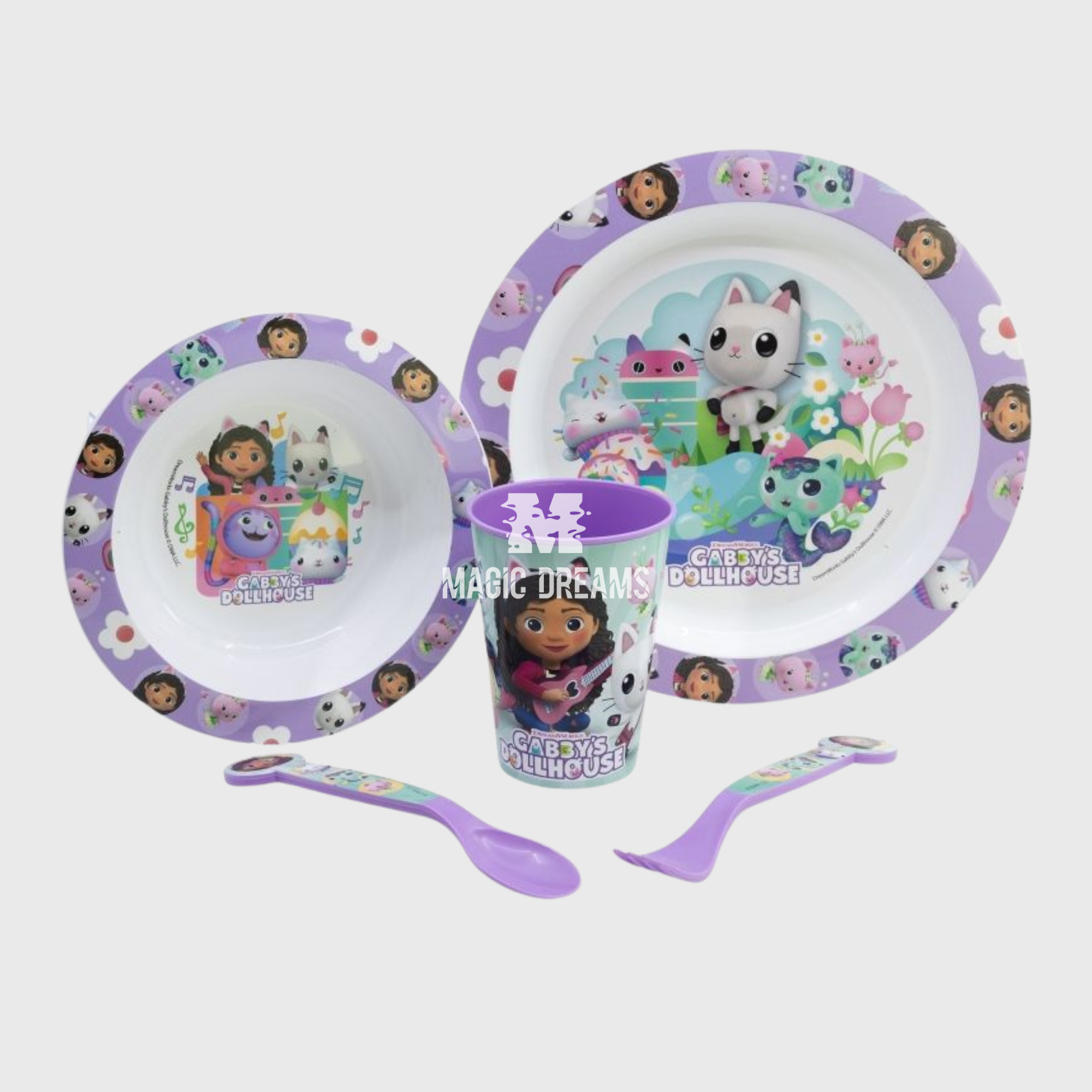 Conjunto de Refeição 5 Peças Micro Kids Gabby Dollhouse