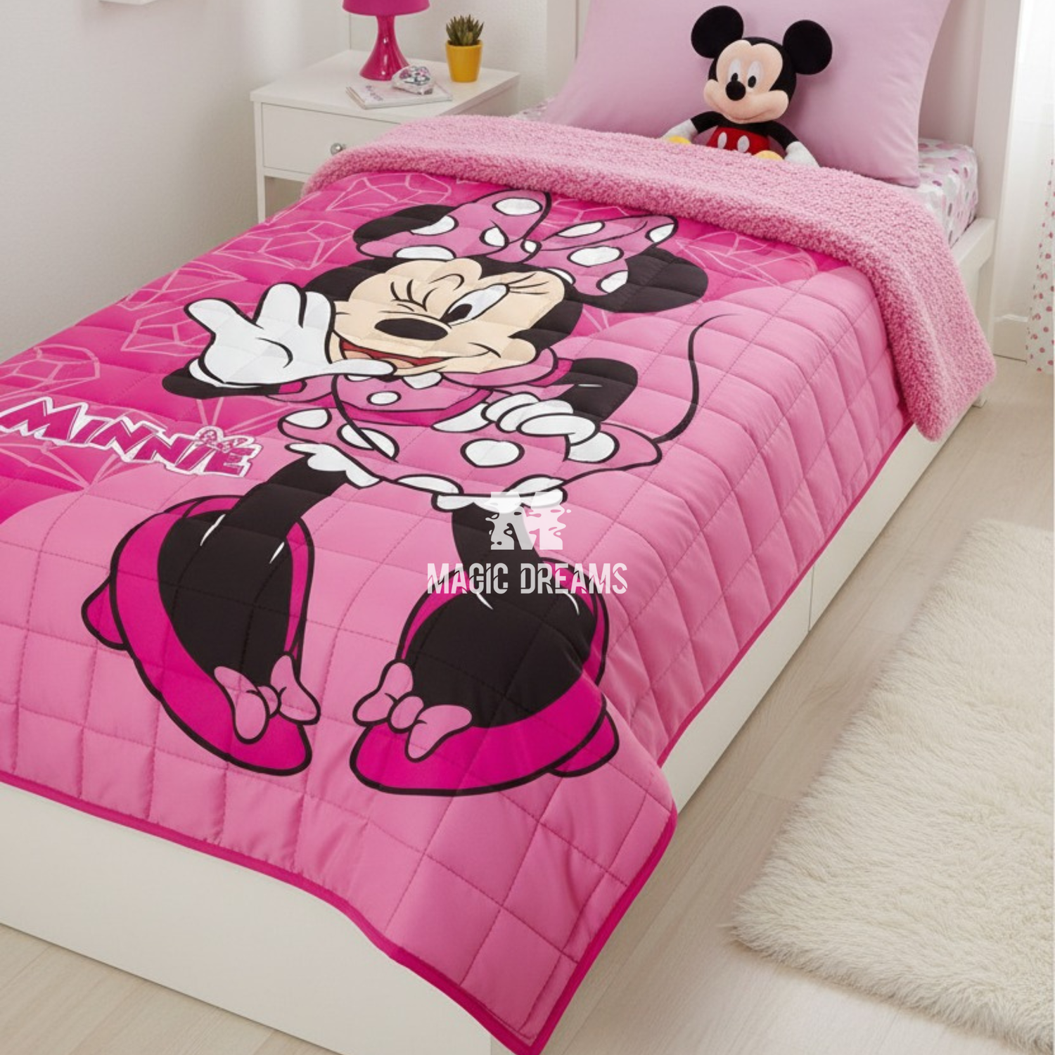 Edredão com Sherpa Minnie Mouse 160x250cm