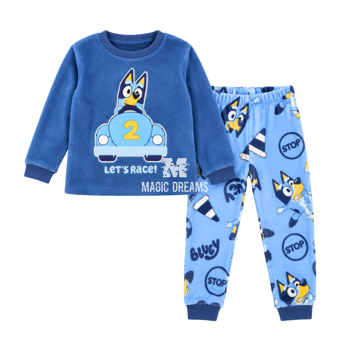 Pijama Longo Coralina Bluey e Bingo Azul 3-6 anos