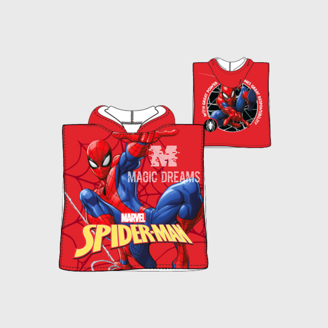 Poncho de Praia Microfibra Spiderman Marvel 55x110cm