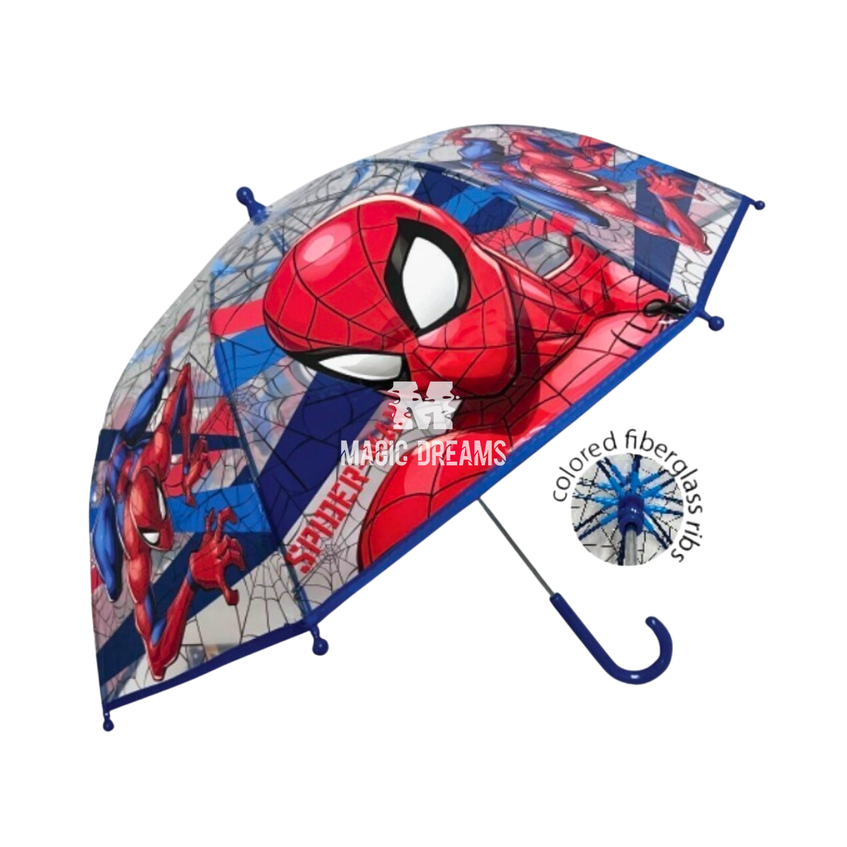 Guarda Chuva Transparente Manual POE Spiderman 45cm