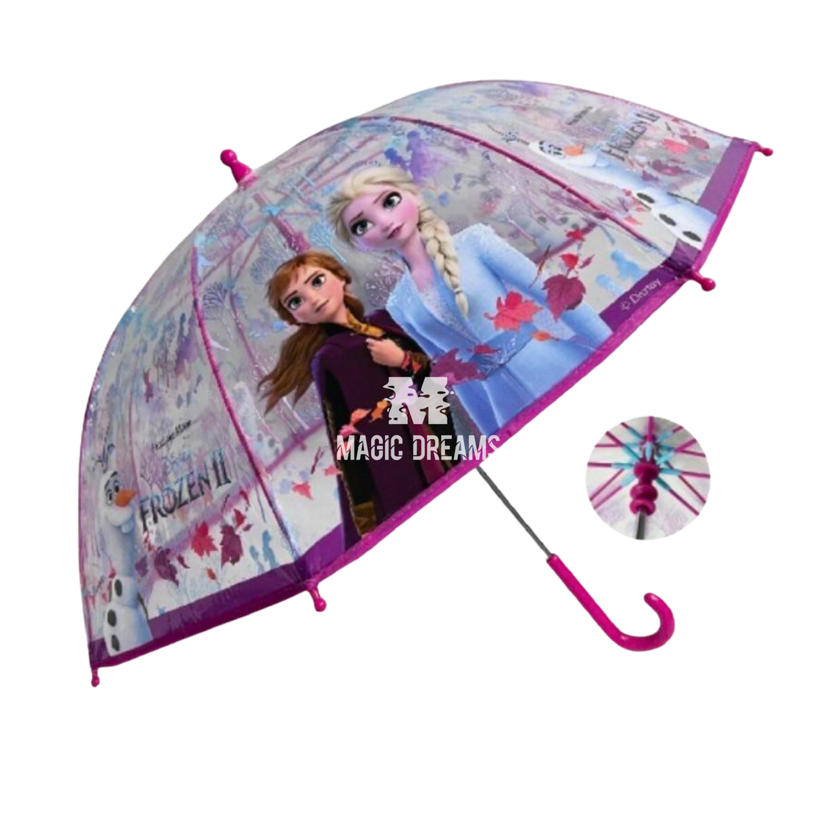 Guarda-Chuva Transparente Manual Frozen Disney 45cm