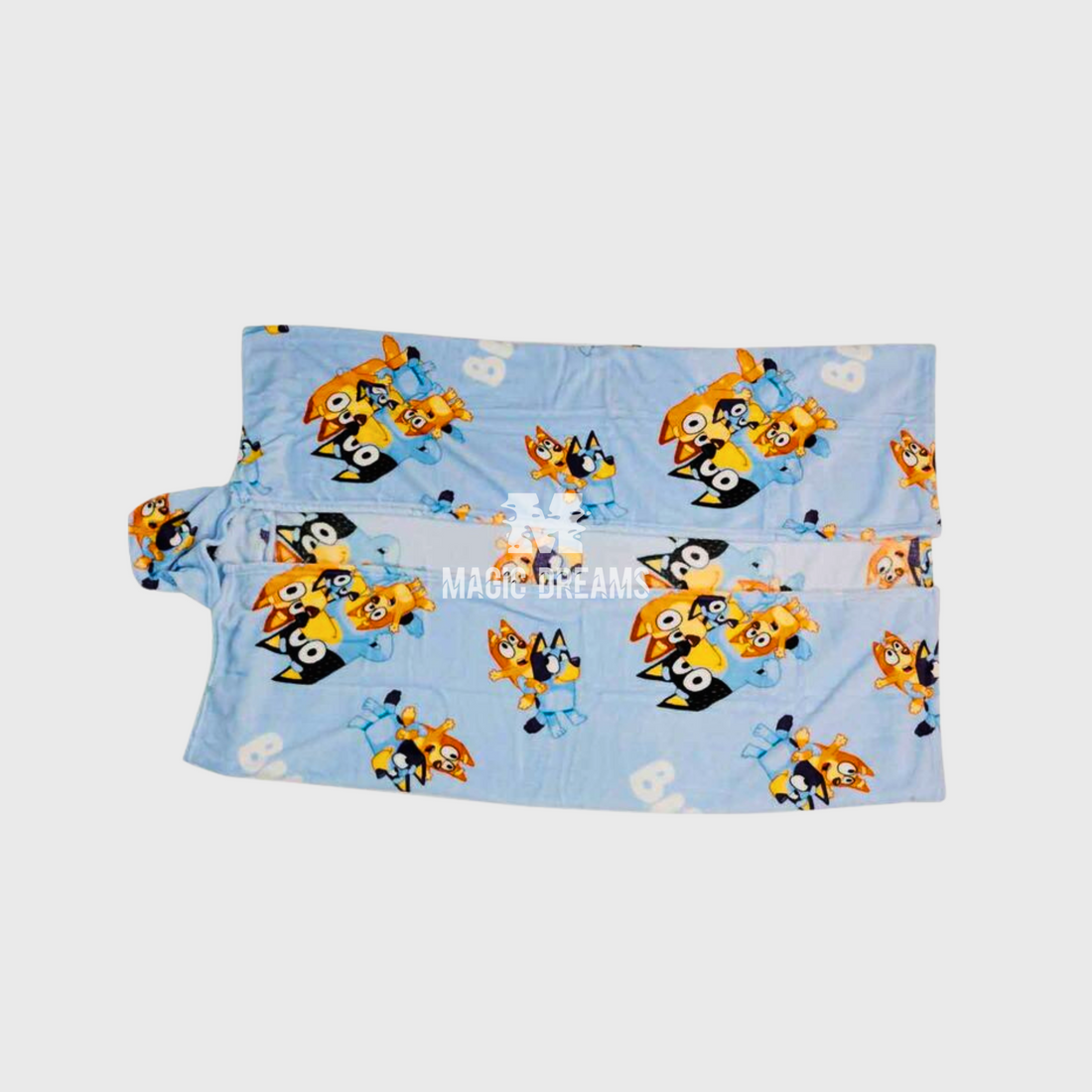 Manta Coralina Bluey e Bingo com Capuz 120x150cm