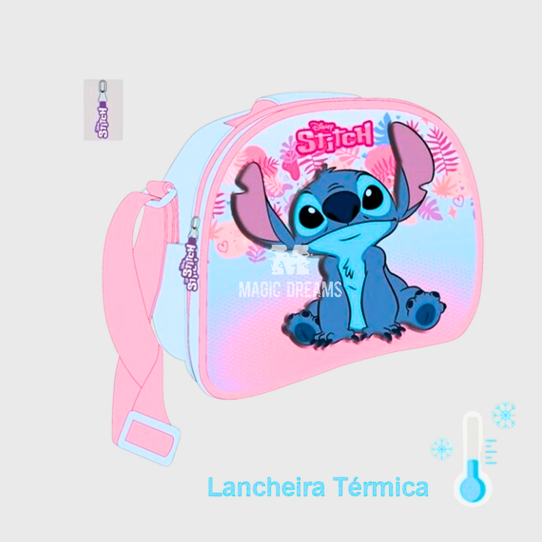 Lancheira Térmica Stitch Rosa 3D