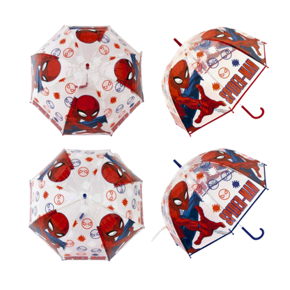 Guarda-Chuva Manual Eva Transparente Homem Aranha Cor Sortida