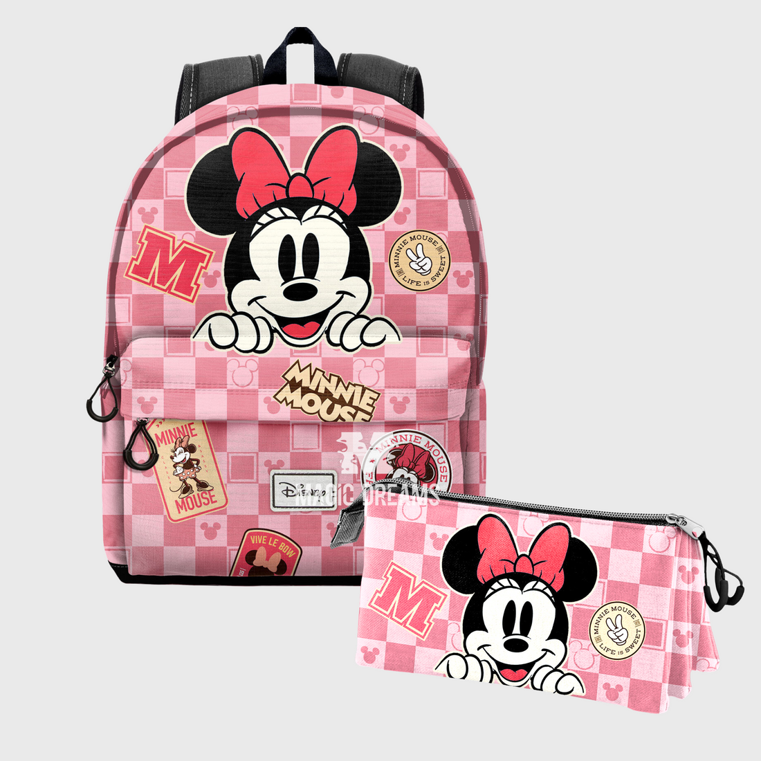 Conjunto Escolar Journey Mochila Minnie + Estojo Triplo