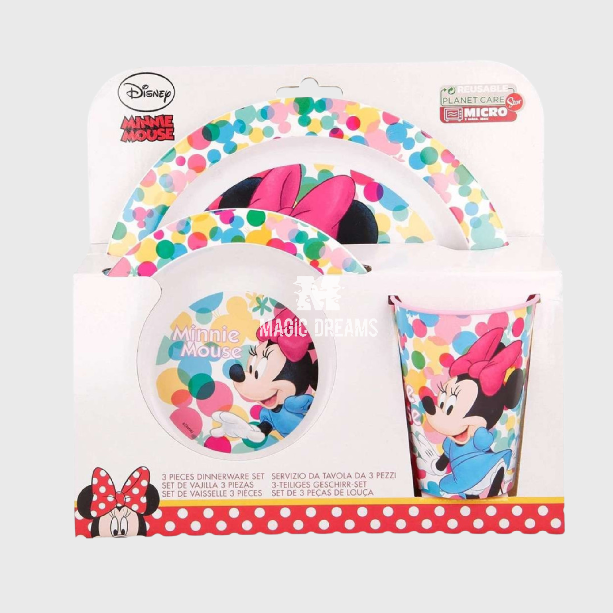 Conjunto de Refeição 3 Peças Minnie Mouse