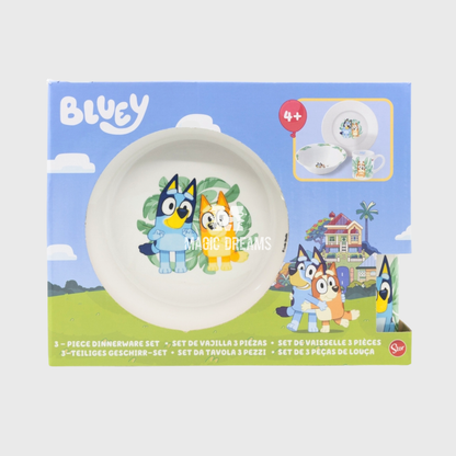 Conjunto de Refeição 3 Peças Cerâmica Bluey e Bingo