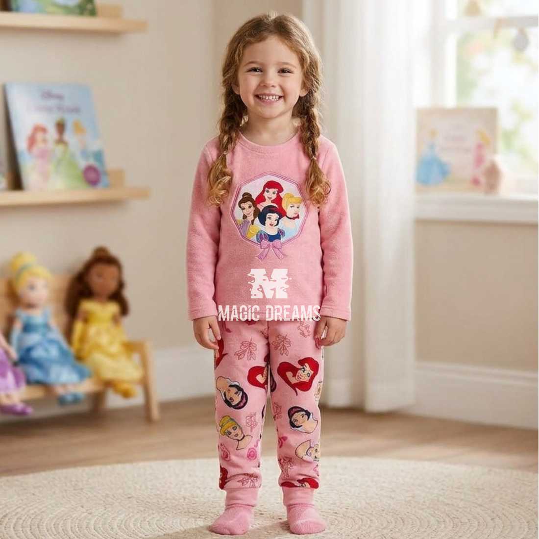 Pijama Longo Coralina Disney Princesas 4-8 anos