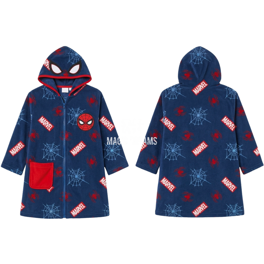 Robe Coralina com Capuz e Fecho Infantil Spiderman Marvel