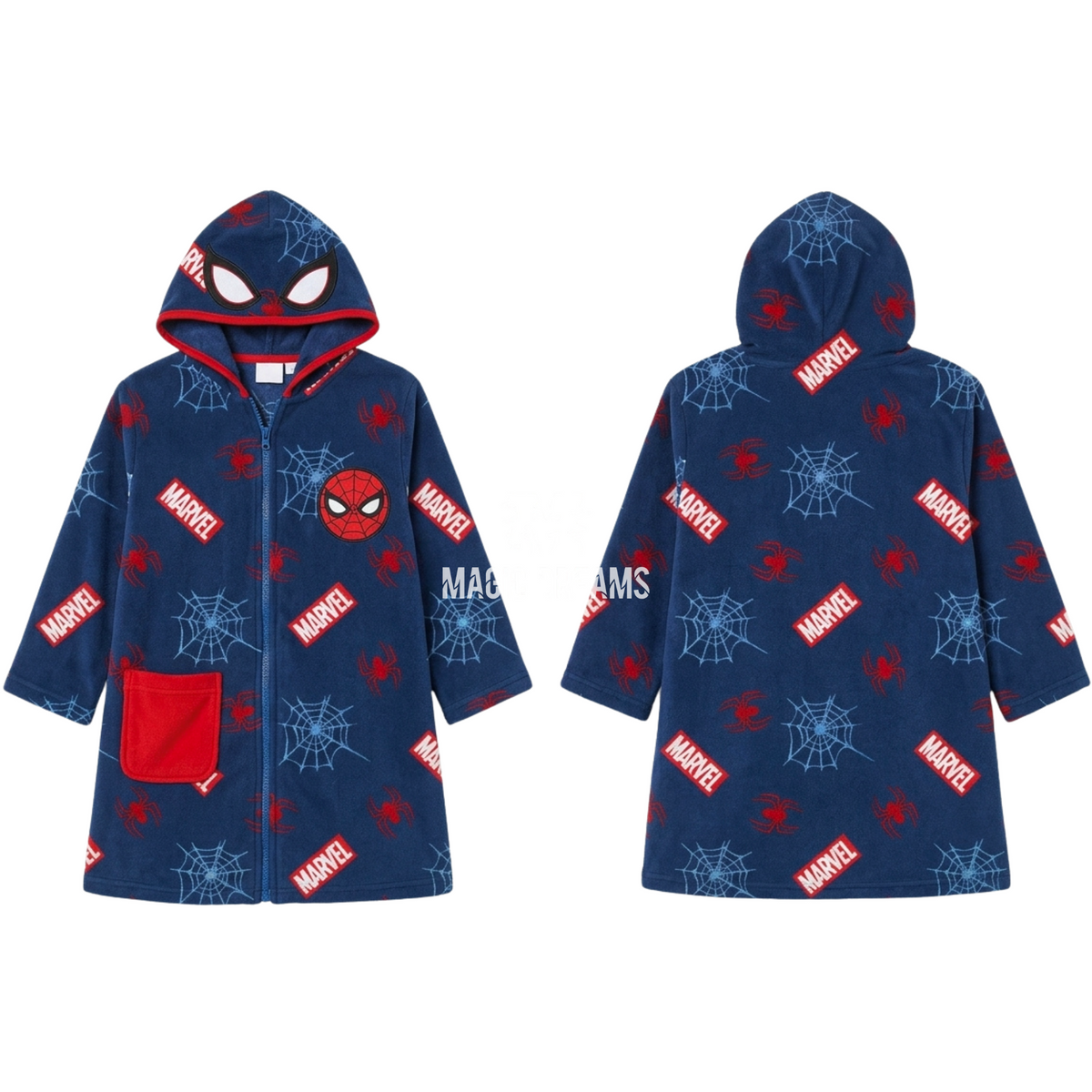 Robe Coralina com Capuz e Fecho Infantil Spiderman Marvel