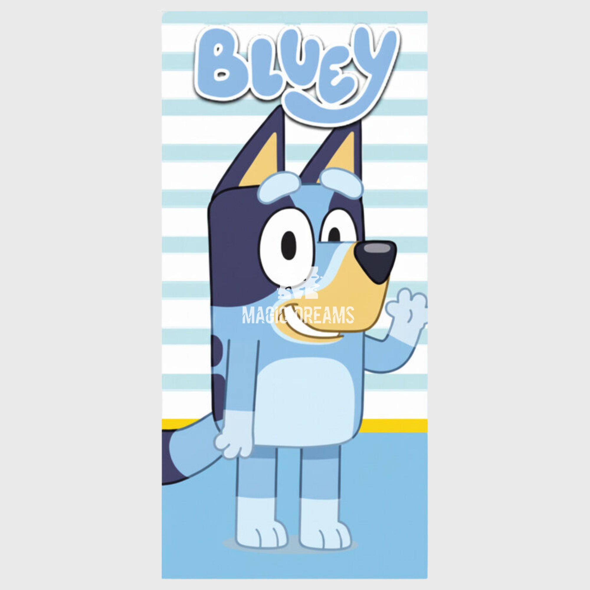 Toalha de Praia Microfibra Bluey Riscas Azul