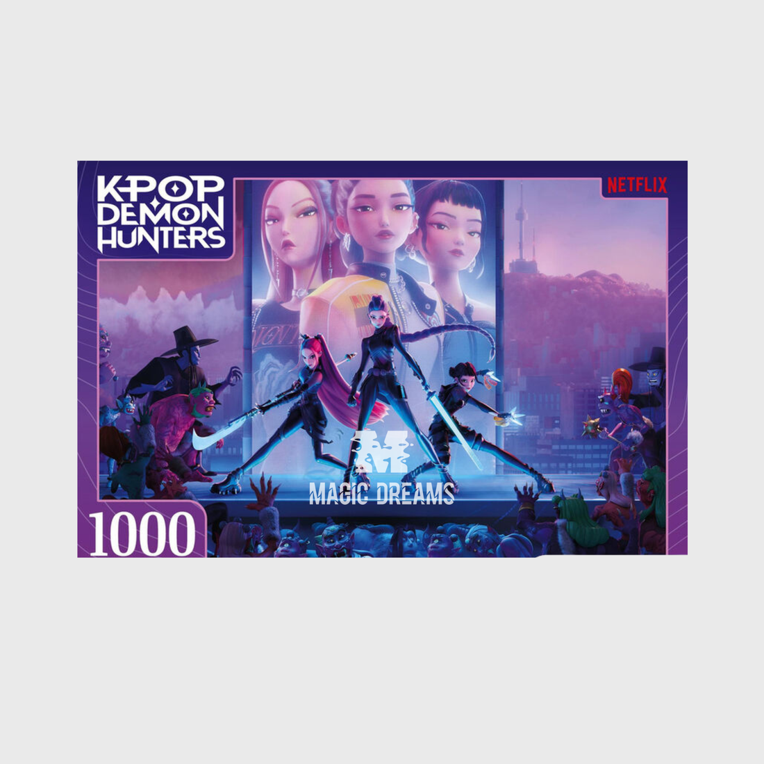 Puzzle 1000 Peças + Poster Incluído Guerreiras K-Pop Demon Hunters