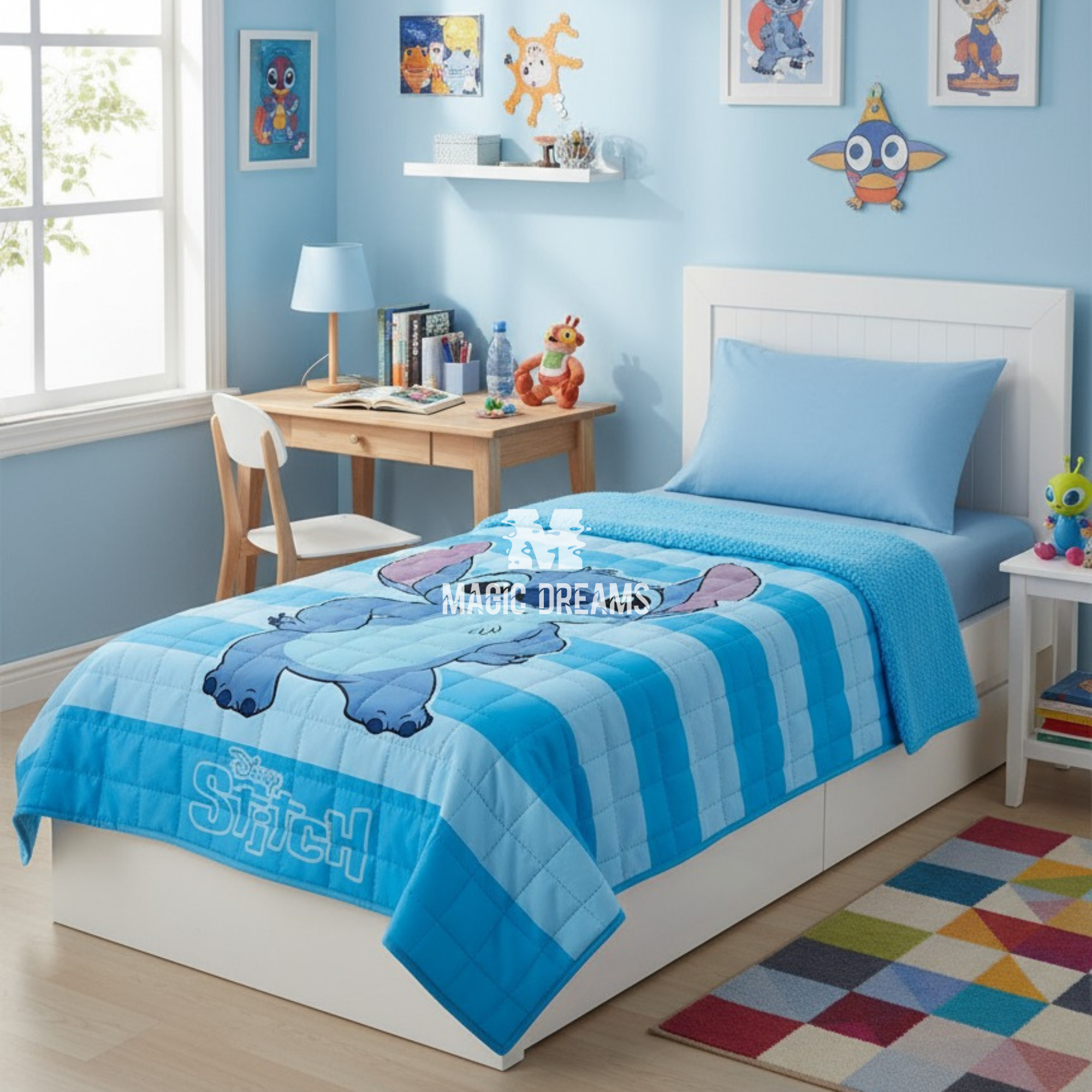 Edredão com Sherpa Stitch Azul 160x250cm