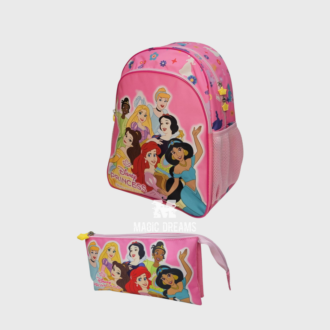 Conjunto Escolar Mochila Disney Princess + Estojo Triplo