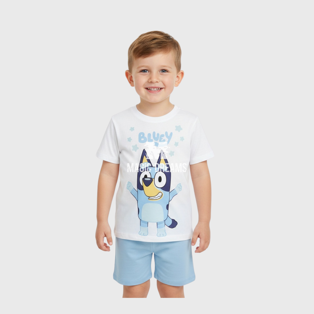 Pijama de Primavera/Verão Bluey e Bingo Menino