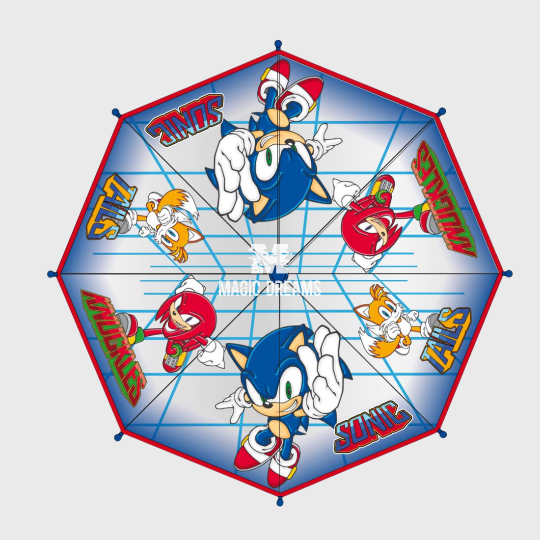 Guarda-Chuva Infantil Fibra Sonic e Knuckles 45cm