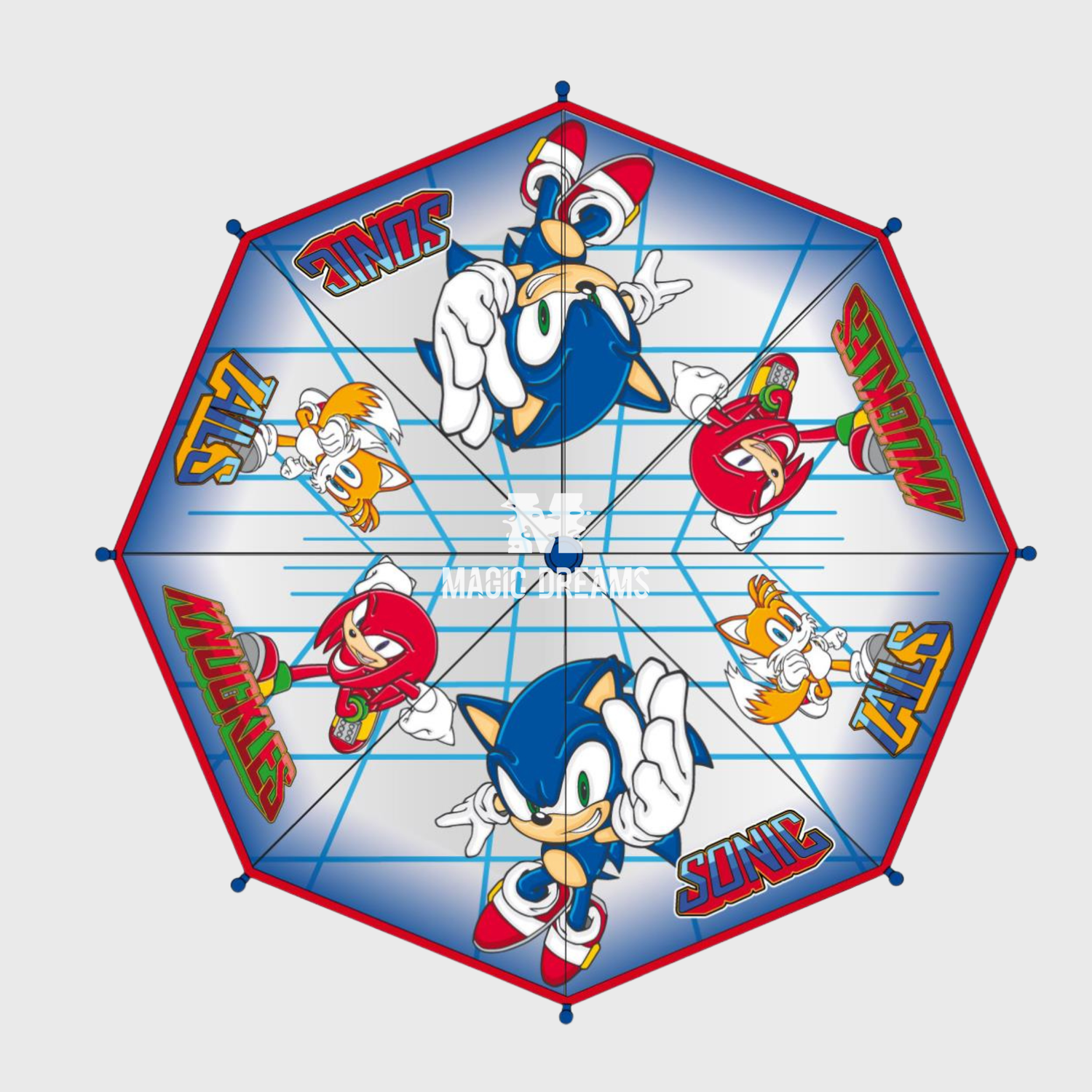 Guarda-Chuva Infantil Fibra Sonic e Knuckles 45cm