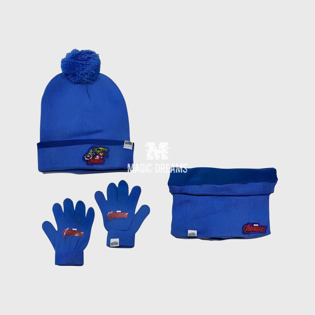 Conjunto de 3 Peças Gorro, Luvas e Gola Avengers Marvel