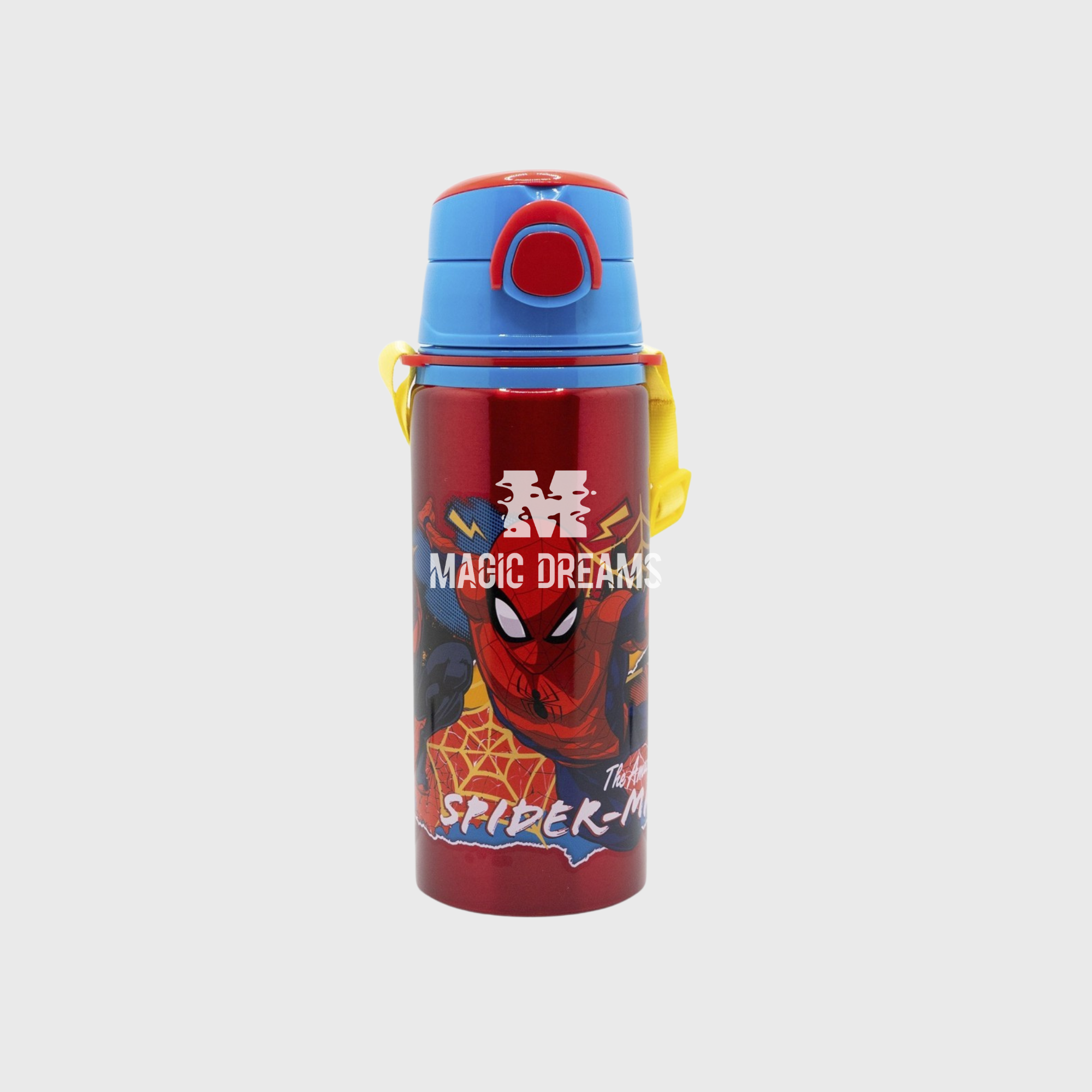 Garrafa Cantil de Aluminio Pop Up com Alça Tiracolo Spiderman Moving Target 730ml