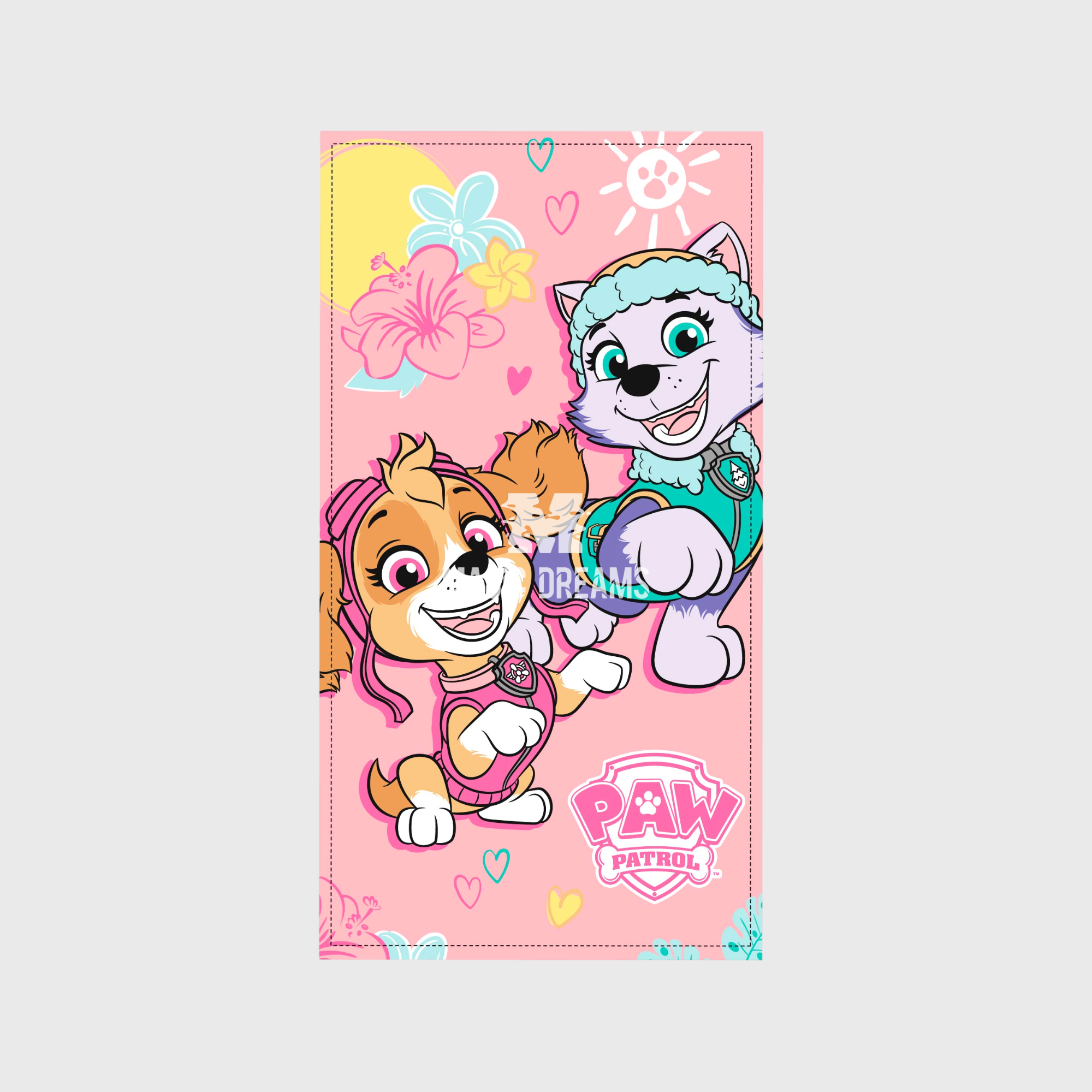 Toalha de Praia Microfibra Skye &amp; Everest Paw Patrol 70x140cm
