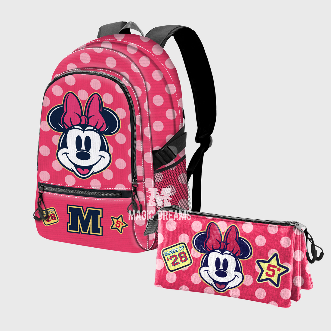 Conjunto Escolar Class Minnie Mochila 44cm + Estojo Triplo