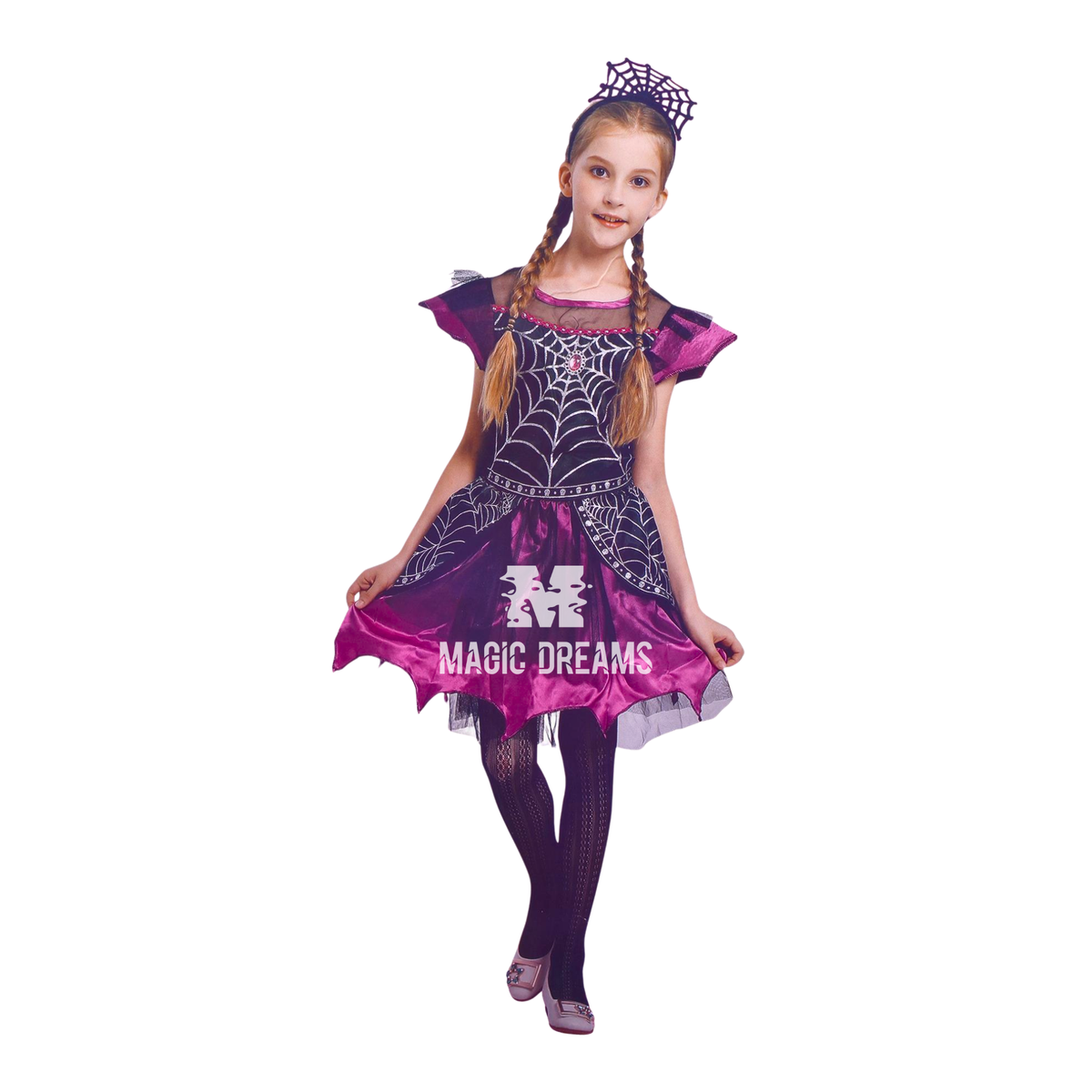 Fato Halloween Infantil Bruxa Aranha 7-9 Anos