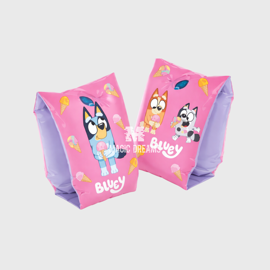 Braçadeiras Insufláveis Bluey e Bingo Rosa 3+