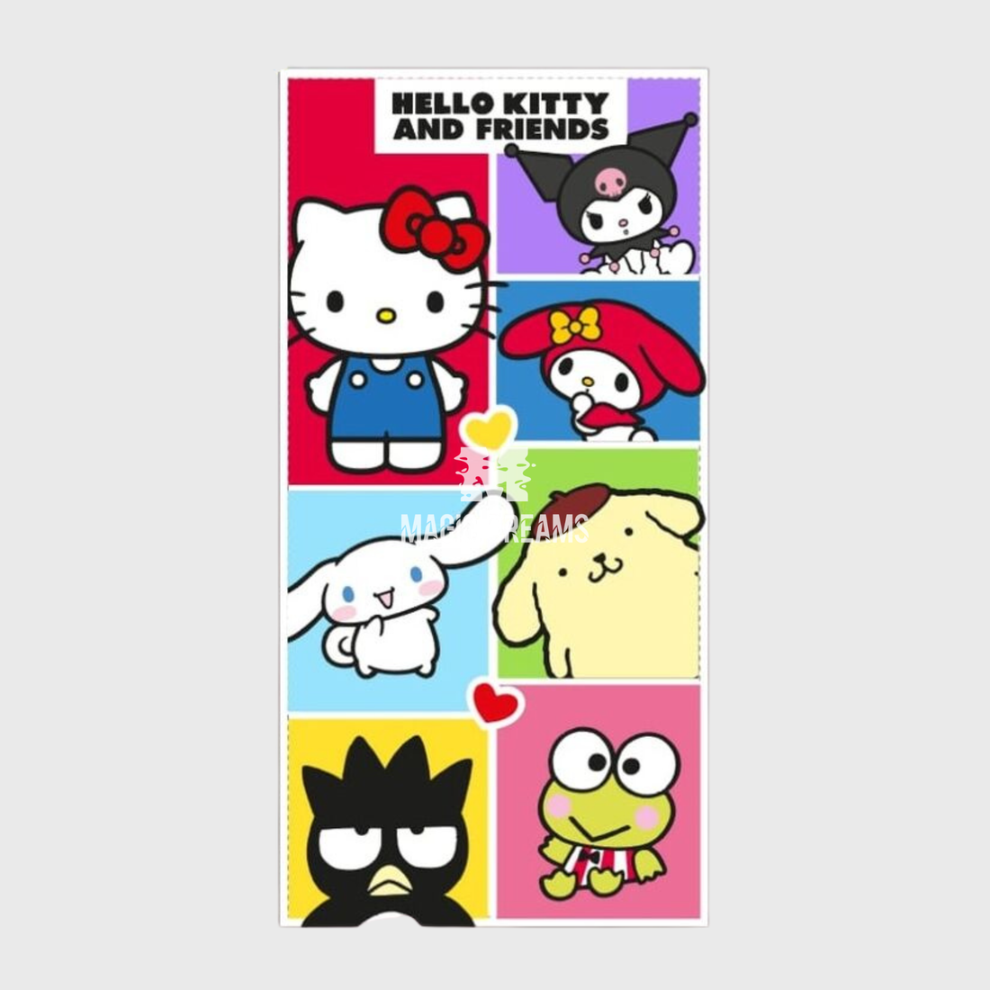 Toalha de Praia Microfibra Hello Kitty and Friends 70x140cm