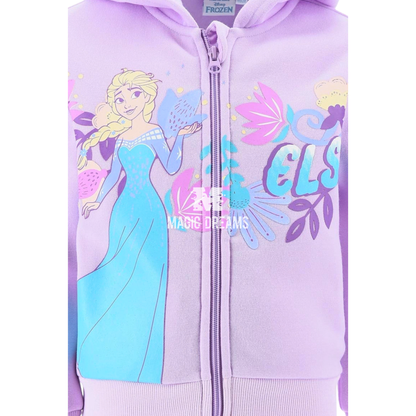 Fato de Treino com Calça e Casaco Com Capuz Frozen 3-8 anos