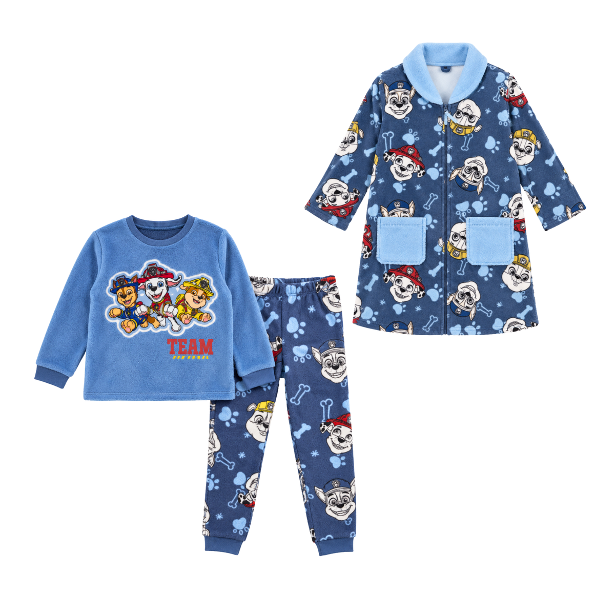 Box Dia do Pijama - Pijama Coralina + Robe Coralina Patrulha Pata para Menino