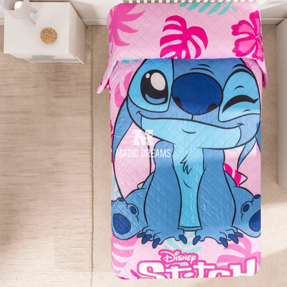 Colcha Infantil Stitch Rosa