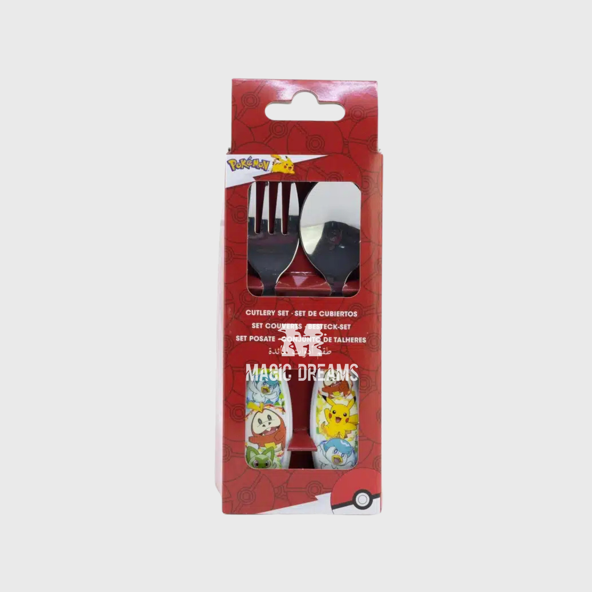 Conjunto de 2 Talheres Inox Pokémon
