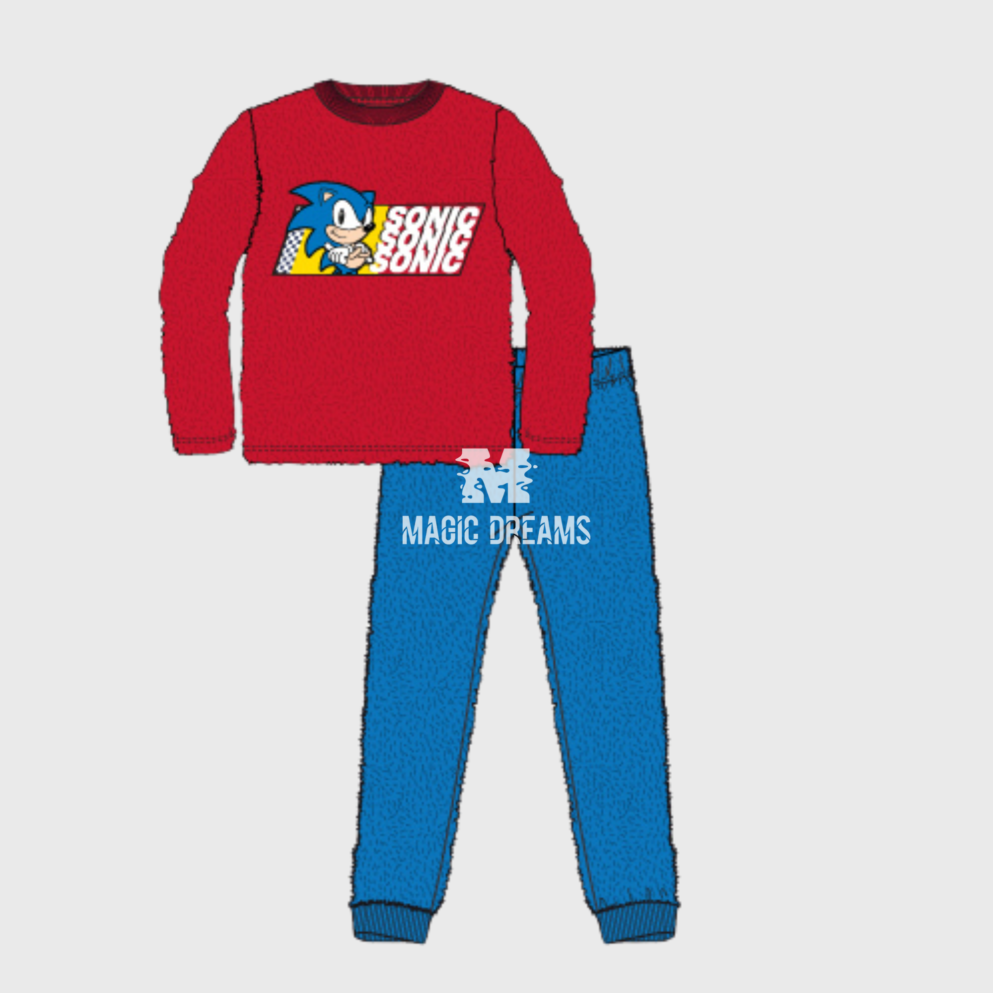 Pijama Coralina Sonic 4-8 anos