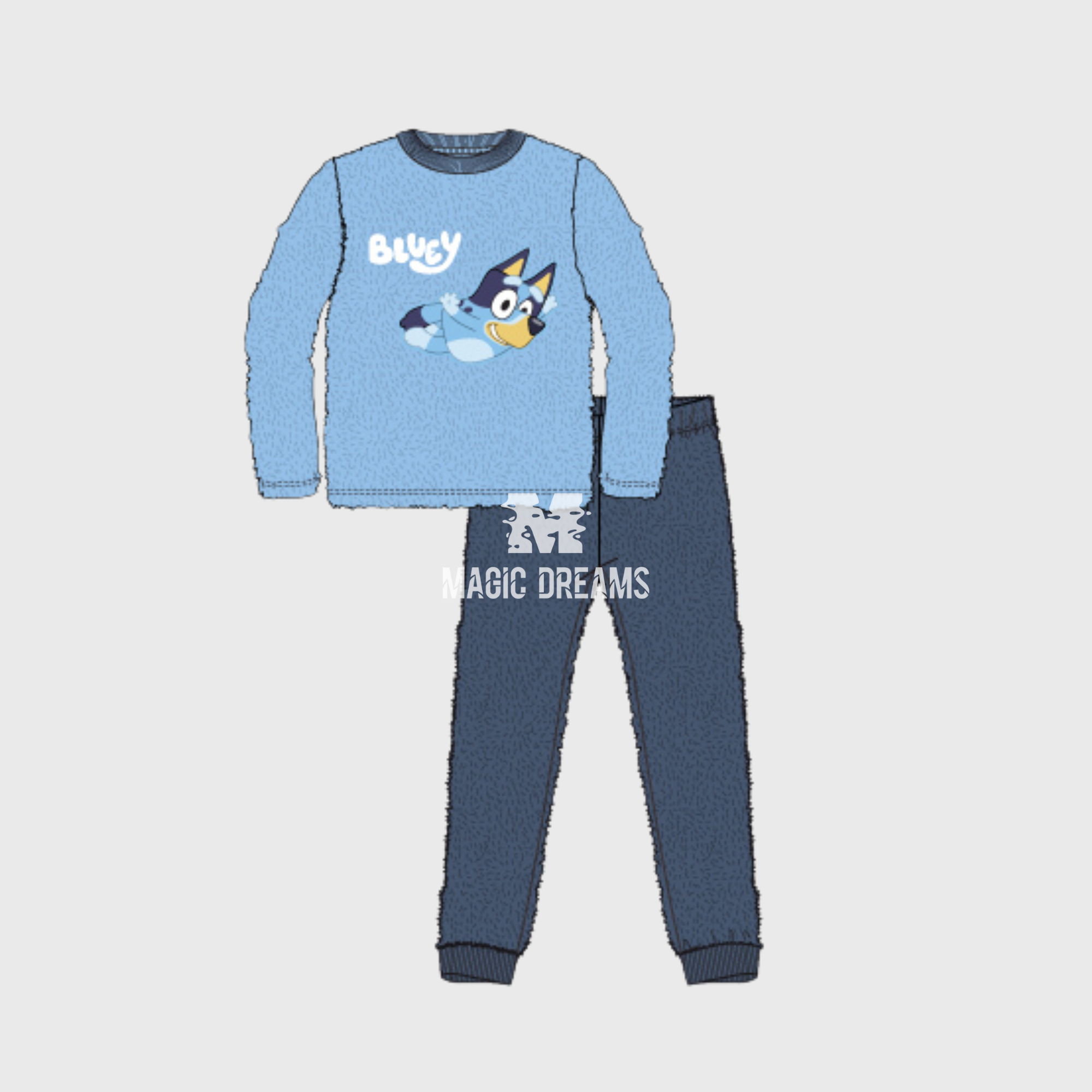 Pijama em Coralina Bluey e Bingo 3-6 anos