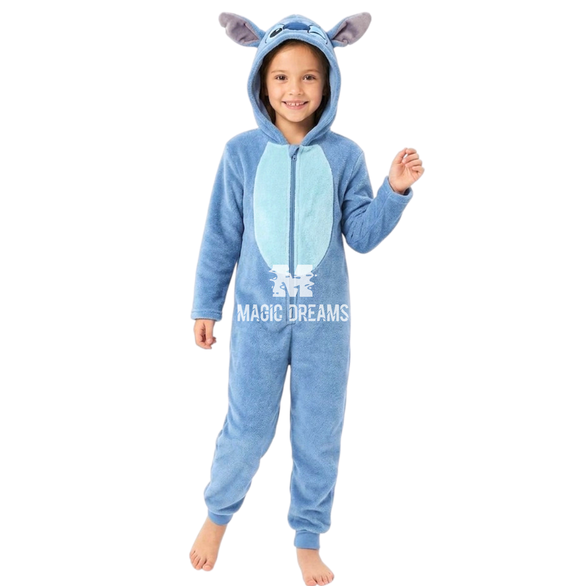 Pijama Macacão Coralina Lilo &amp; Stitch com Orelhas