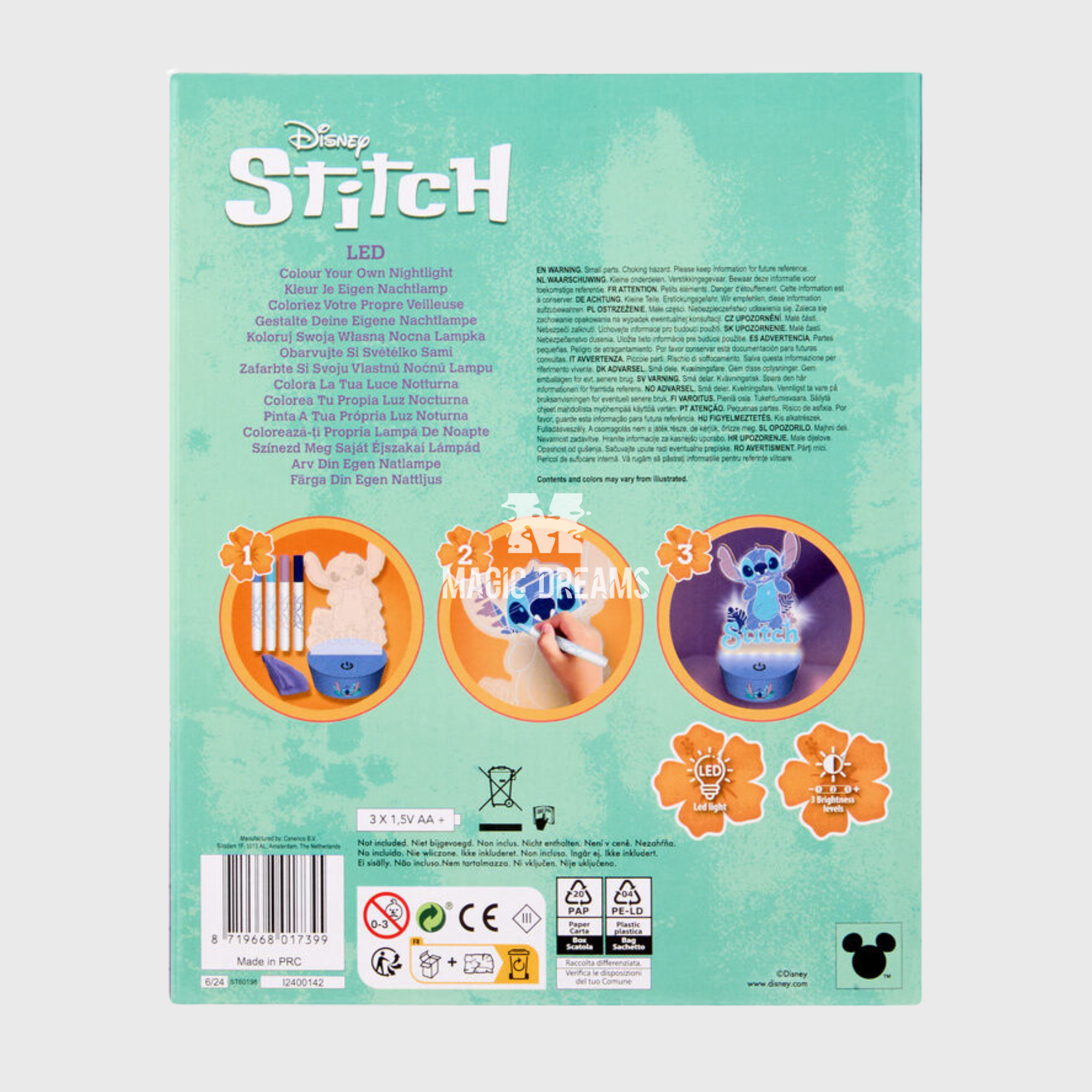 Candeeiro Led para Pintar Disney Stitch 3+