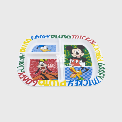 Prato Retangular Divisor Has Fun Mickey Mouse 4+