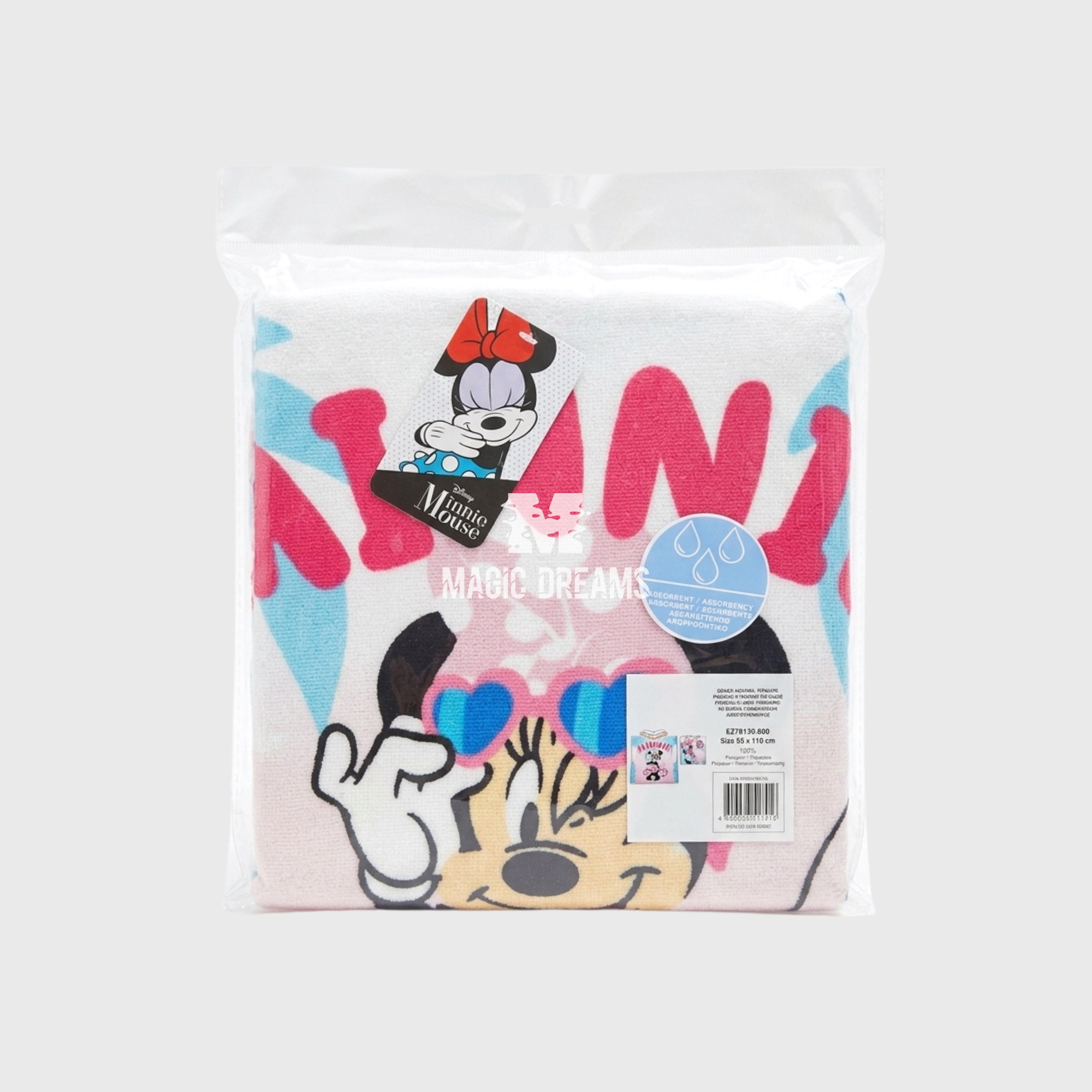 Poncho de Praia Microfibra Minnie Mouse Sunshine 55x110cm