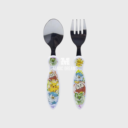 Conjunto de 2 Talheres Inox Pokémon