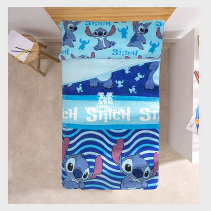 Jogo de Cama Coralina Stitch Azul