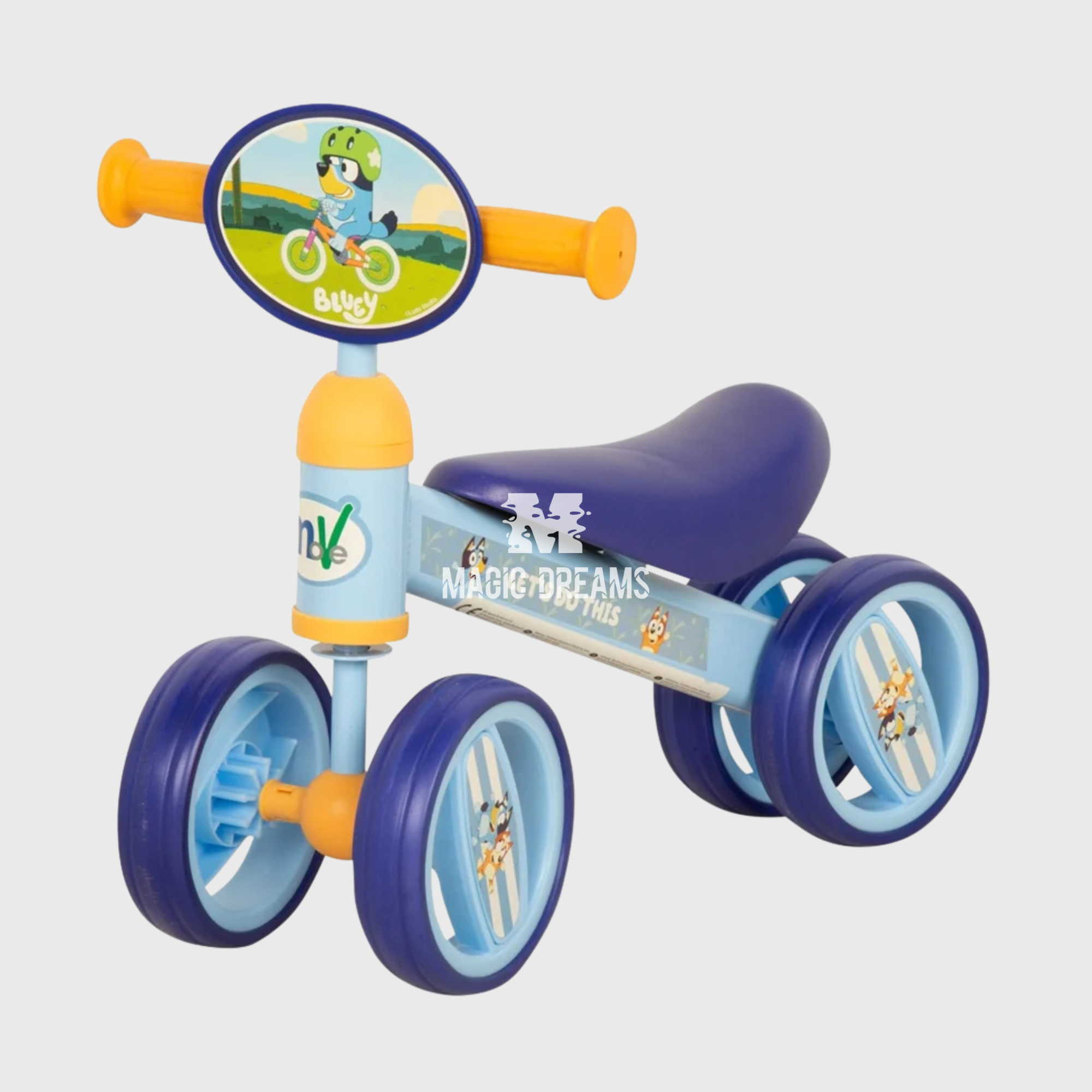 Triciclo Ride-On Bluey e Bingo 47x25x37cm